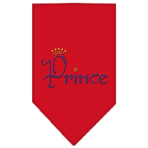 Prince Rhinestone Bandana Red Large